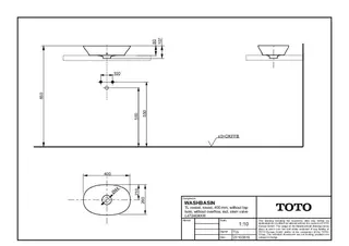 TOTO Aufsatzwaschtisch weiß 400mm rund LINEARCERAM ohne Hahnloch ohne Überlauf – Bild 2