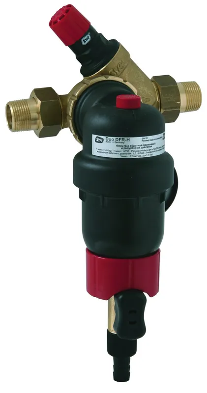 SYR Druckminderer/Rückspülfilter DUO 2314 DFR HOT, DN 25