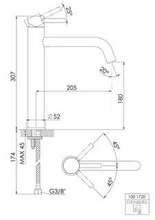 Steinberg Waschtisch-EHM ohne Ablaufgarnitur 100 1720, chrom – Bild 2