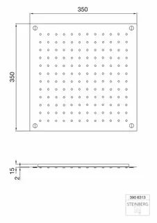 Steinberg Relax Rain Regenpaneel 350 x 350 mm 390 6313, chrom – Bild 2