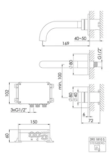 Steinberg iFlow Vollelektron. Wand-Waschtisch-Armatur 390 1810 S, matt black – Bild 2