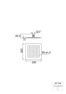 Steinberg Regenbrause ultraflach, 200x200x2 mm 390 1680, chrom – Bild 2