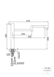 Steinberg Spültisch-Mischer 100 1490, chrom – Bild 2