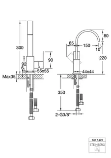 Steinberg Spültisch-Einhebelmischer 135 1401, chrom – Bild 2