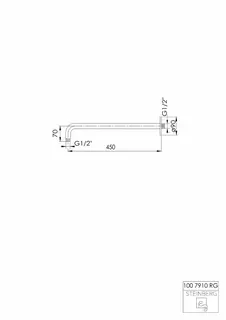 Steinberg Brausearm Wandmontage 450 mm 100 7910 RG, rose gold – Bild 2