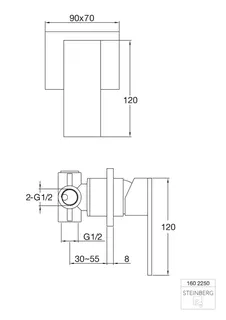 Steinberg Brause-Einhebelmischer 160 2250, chrom – Bild 2