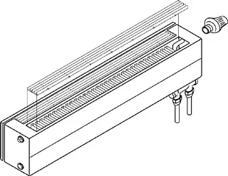 BEMM Konvektor Pako CV3-H0280x153x1400 Typ VBC28-2/1W rechts, Weiss 9016 – Bild 2