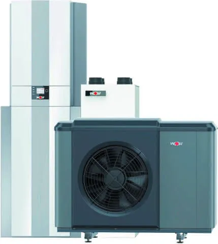 Wolf Haustechnikzentrale CHT-Monoblock Typ: CHT-10/300-50S, inkl. CHA und KWL