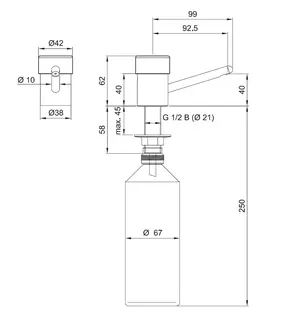 CONTI+ manuell Tischseifenspender 0,5 l. Chrom – Bild 4