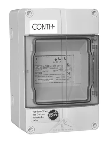 CONTI+ Netzteil 12 VDC im Einbauk., AP für Duschen mit Steuerung 3 Stecker + By