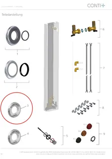 CONTI+ Rosette Piezo-Taster D 48 mm, Messing verchromt – Bild 3
