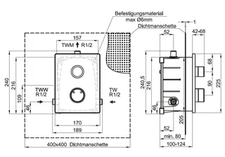 CONTI+ CONGENIAL FIT Dusche UP Auf-/Zu FM eckig Thermost. Edelst. DN15 – Bild 4