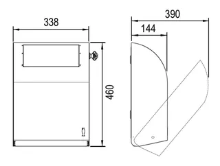 CONTI+ DESIGN Abfall-/Hygienebox 12 l. Edelstahl Schwingverschluss – Bild 5