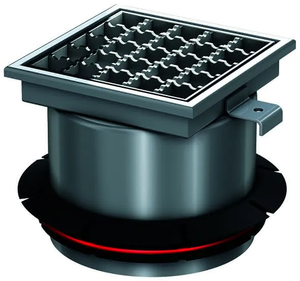 ACO Aufsatzstück Variant-CR 200x200/M125 V2A/rutschh./Gitterrost V2A/lose eingel.