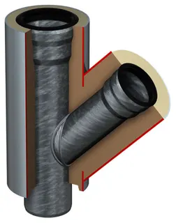 ACO VBR-Einfachabz. Red. GM-X DN125x70x45 Grad/603045127