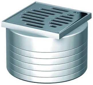 ACO Easy-Flow Aufsatzstück D125/ 100x100/ PE/Schlitzrost V2A/ K3