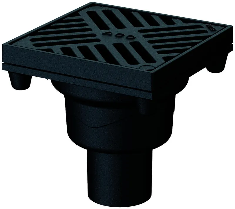 ACO Parkdeckablauf Passavant Guss DN70/90Grad/M125/o.Anschlussr.200x200mm