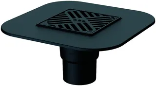 ACO Parkdeckablauf Passavant Guss DN100/90Grad/M125/m.Anschlussr.200x200mm