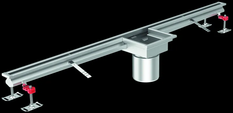 ACO Schlitzrinne Profil NH 1000/20/V2A/Einlaufkasten rechts 200/200