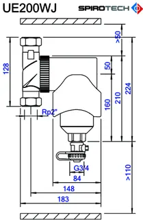 SP Schlammabsch. SpiroTrap MBL m. Magnet 2" IG, horiz. + vertikal, 10 bar, 110 Gr – Bild 4