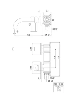 Steinberg Waschtisch-Wand-EHM (FMS) 100 1814 3, chrom – Bild 2