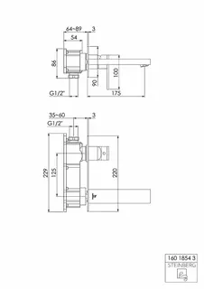 Steinberg Waschtisch-Wand-Einhebelmischer 160 1854 3, chrom – Bild 2