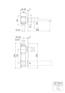 Steinberg Waschtisch-Wand-Einhebelmischer 160 1864 3, chrom – Bild 2