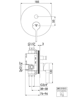 Steinberg Fertigmontageset für Wanne/Brause-EHM 280 2103 3 , chrom – Bild 2