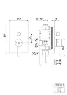 Steinberg Fertigmontageset für Wanne/Brause-EHM 120 2103 3, chrom – Bild 2