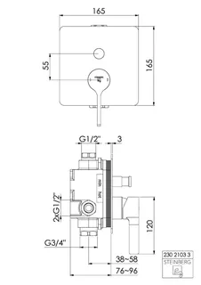 Steinberg Fertigmontageset für Wanne/Brause-EHM 230 2103 3, chrom – Bild 2