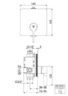 Steinberg Fertigmontageset für Brause-EHM 230 2243 3, chrom – Bild 2