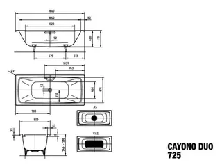 Kaldewei Badewanne CAYONO DUO Mod.725,1800x800mm, alpinweiß,Invisible Grip – Bild 3