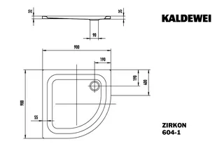 Kaldewei Duschwanne ZIRKON Mod.604-1,900x900mm, pergamon – Bild 3