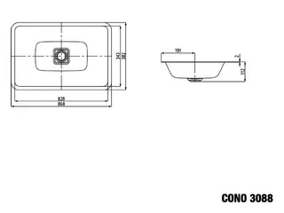 Kaldewei WB CONO UNTERBAUWASCHTISCH Mod.3088, 869x382mm,alpinweiß matt,PEFF,AD,oÜL – Bild 3
