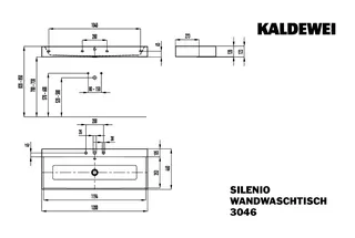 Kaldewei Wandwaschtisch SILENIO Mod.3046, 1200x460, alpwe,PEFF,AD,m. 3HL,oÜL – Bild 3