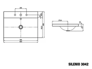 Kaldewei WB SILENIO Mod.3042,600x460mm,alpwe, PEFF,AD,m. 3HL,oÜL – Bild 2