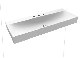 Kaldewei Einbauwaschtisch SILENIO Mod.3046, 1200x460, alpinweiß matt,PEFF,AD,m. 1HL