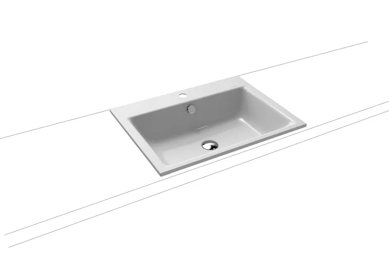 Kaldewei WB PURO EINBAUWASCHTISCH Mod.3151,600 x460mm,manhattan,PEFF,AD,m. 1HL,mÜL,chr