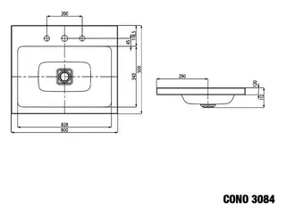 Kaldewei WB CONO Mod.3086,900x500mm,alpwm,PEFF ,AD,m. 1HL,oÜL – Bild 3