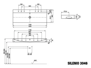 Kaldewei WB SILENIO Mod.3046-D,1200x460mm, alpwe,PEFF,AD,m. 2x3HL,oÜL – Bild 2