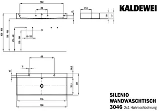 Kaldewei WB SILENIO Mod.3046-D,1200x460mm,man, PEFF,AD,m. 2x1HL,mÜL,chr – Bild 4