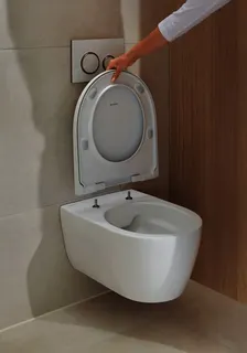 Geberit iCon Set Wand-WC mit WC-Sitz, Rimfree Tiefspüler, geschl. Form, T:53cm, weiß – Bild 3