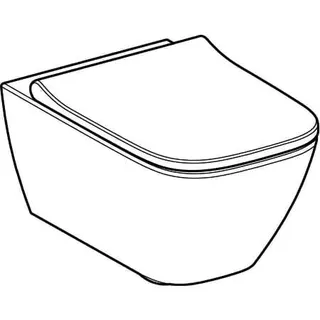 Geberit Smyle Square Set Wand-WC mit WC-Sitz Tiefspüler, Rimfree, geschl. Form, weiß – Bild 3