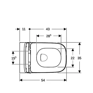 Geberit Smyle Square Set Wand-WC mit WC-Sitz Tiefspüler, Rimfree, geschl. Form, weiß – Bild 5