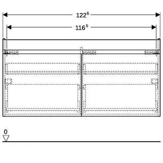 Geberit Renova Plan US f. DWT m. 2 Schubladen 122,6x60,6x44,6cm, Nussbaum hickory – Bild 4