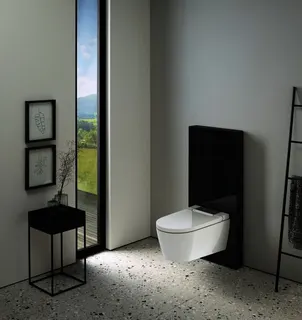 Geberit Monolith Sanitärmodul für Wand-WC 114cm Glas schwarz, Alu. schwarzchrom – Bild 3