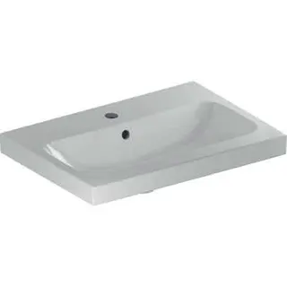 Geberit iCon Light Waschtisch 60x42cm, verk. Ausld. mit Hahnloch, mit Überlauf, weiß – Bild 2