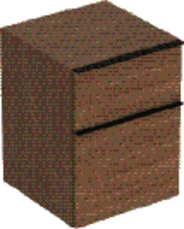 Geberit iCon Seitenschrank, 2 Schubladen 45x60x47,6cm, Eiche/Gr. Lava