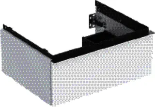 GE iCon Unterschrank für WT, 1 Schubl. 59,2x24,7x47,6cm, weiß hgl/Gr. chrom