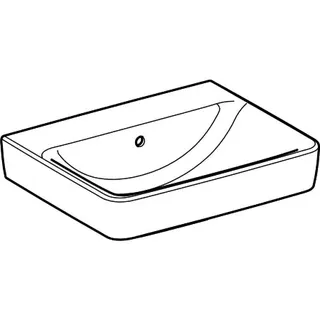 Geberit Renova Plan Waschtisch, 55x44cm ohne Hahnloch, mit Überlauf, weiß – Bild 3
